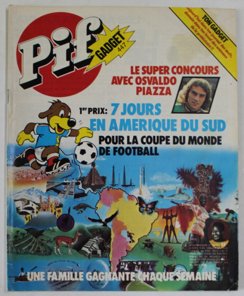 PIF , GADGET , No. 447 , OCTOBRE , 1977 , LIPSA GADGET, COPERTA SPATE CU FRAGMENT LIPSA