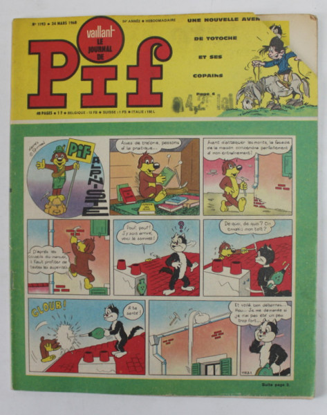 PIF , VAILLANT , NO. 1193 , 24 MARS , 1968