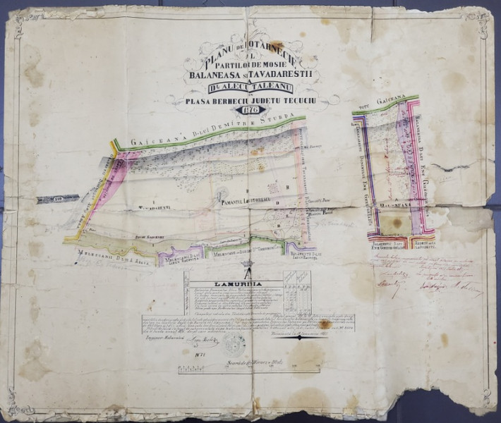 PLANUL MOSIEI BALANEASA SI TAVADARESTII, PROPRIETAR ALECU TALEANU, 1876
