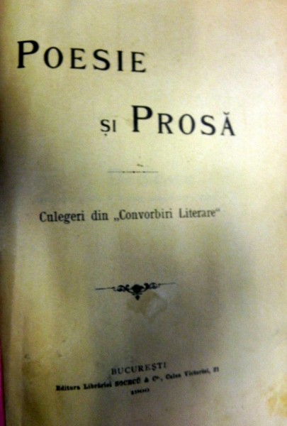 Poesie si proza Culegeri din "Convorbiri literare"