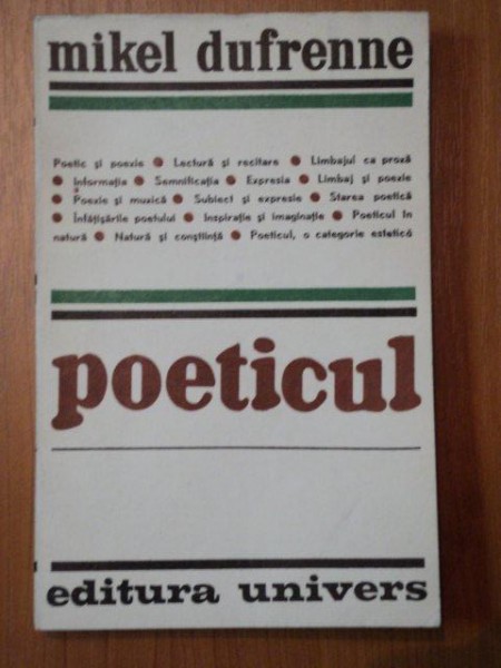 POETICUL- MIKEL DUFRENNE