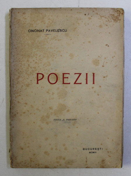 POEZII de CINCINAT PAVELESCU , BUC. 1911