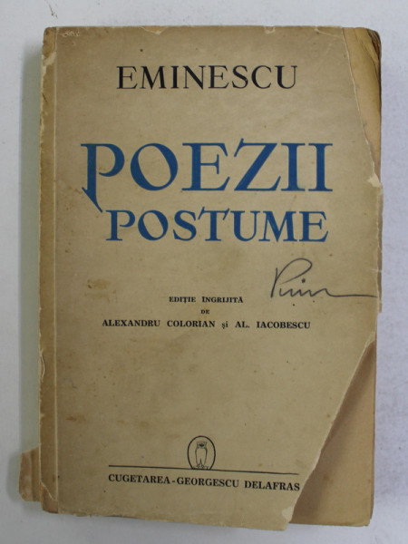 POEZII POSTUME de M. EMINESCU , 1940