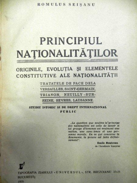 PRINCIPIUL NATIONALITATILOR -ROMULUS SEISANU 
