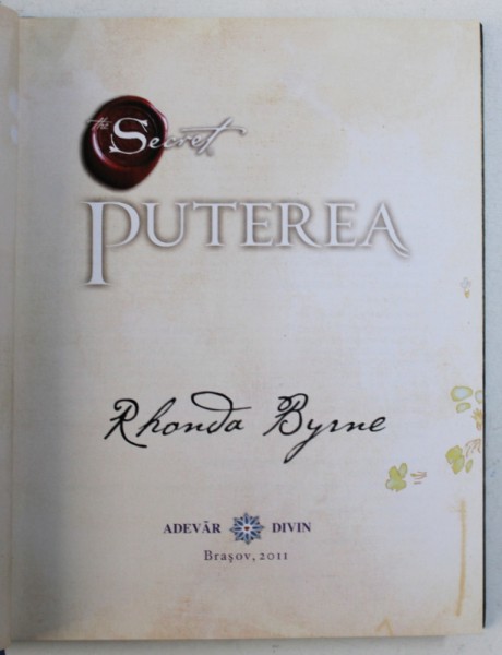 PUTEREA de RHONDA BYRNE  2011
