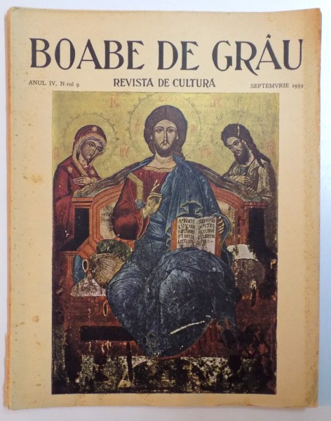 REVISTA DE CULTURA BOABE DE GRAU , ANUL IV, NR. 9, SEPTEMBRIE 1933