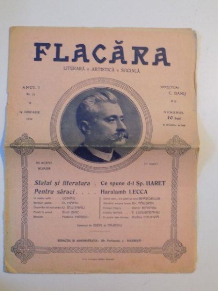 REVISTA FLACARA , ANUL I , NR. 13 , 14 IANUARIE 1912