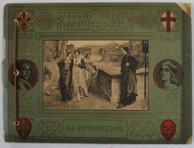 RICORDO DI FIRENZE , 64 REPRODUZIONI , EDITIE INTERBELICA , COPERTELE  SI ULTIMA  PLANSA CU COLTURI  LIPSA