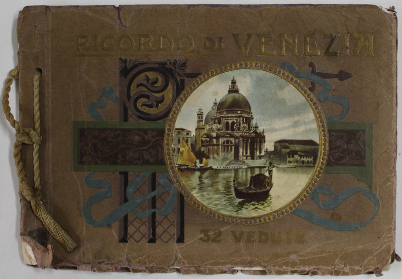 RICORDO DI VENEZIA , 32 VEDUTE , ALBUM CU FOTOGRAFII DE EPOCA , INCEPUTUL SEC. XX