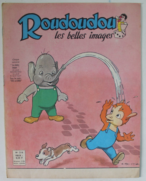 ROUDOUDOU , LES BELLES IMAGES , no. 216  ,  REVISTA DE BENZI DESENATE PENTRU COPII , 1964