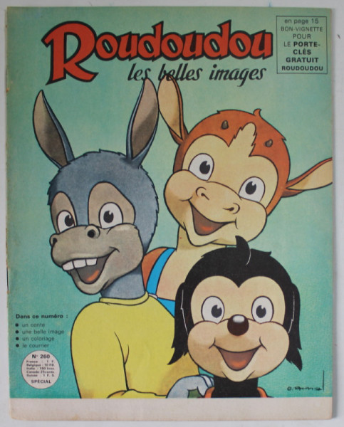 ROUDOUDOU , LES BELLES IMAGES , no. 260  ,  REVISTA DE BENZI DESENATE PENTRU COPII , 1966