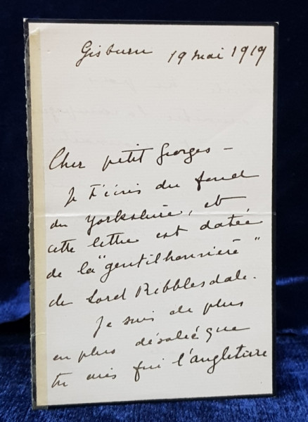 SCRISOARE OLOGRAFA A PRINTESEI MARTHA BIBESCU , SCRISA , SEMNATA SI DATATA 19 MAI 1919