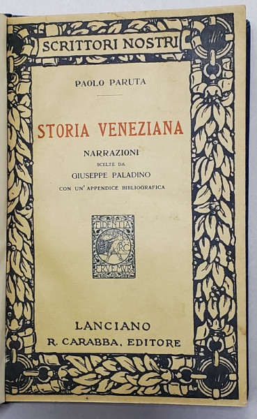 STORIA VENEZIANA  di PAOLO PARUTA , 1913