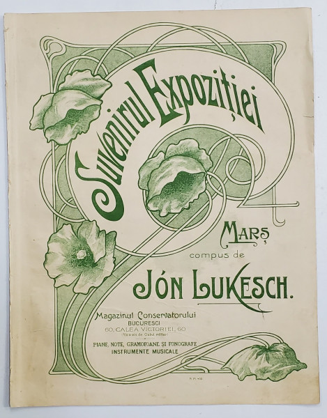 SUVENIRUL EXPOZITIEI , MARS COMPUS  de JON LUKESCH , PARTITURA , INCEPUTUL  SECOLULUI XX