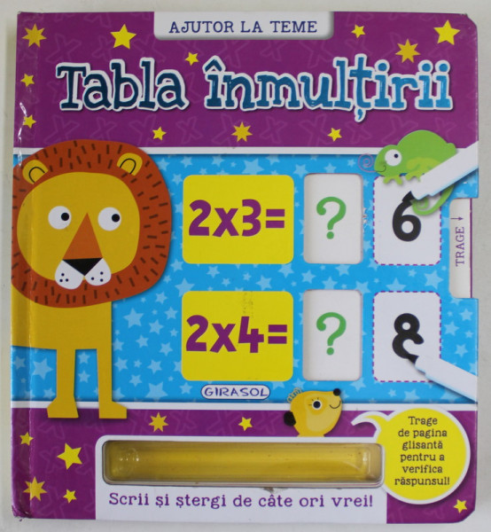 TABLA INMULTIRII , CARTE INTERACTIVA , AJUTOR LA TEME , 2017 , LIPSA MARKERUL SPECIAL