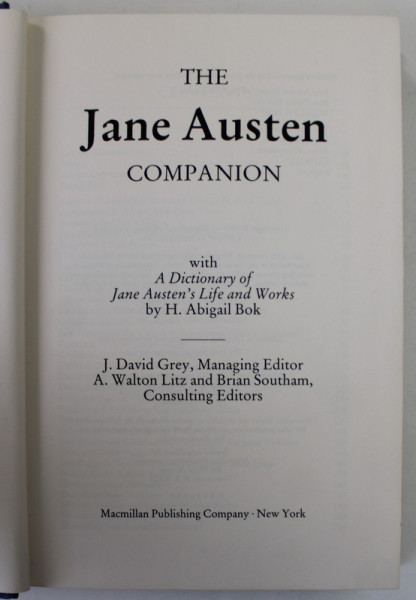 THE JANE AUSTEN COMPANION , by J. DAVID GREY ...BRIAN SOUTHAM , 1986