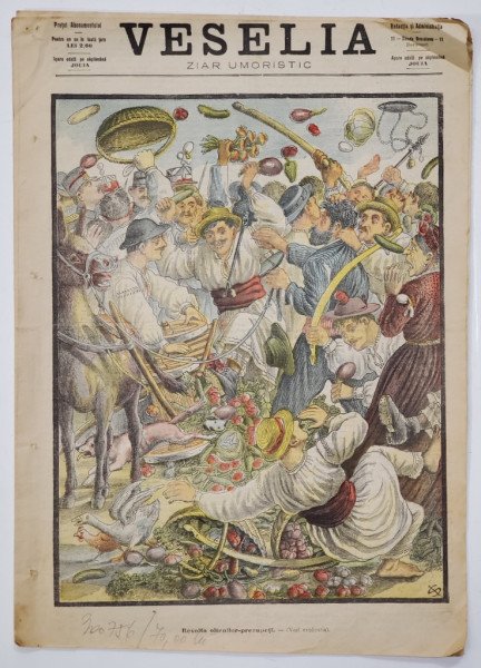VESELIA , ZIAR UMORISTIC , 18 IULIE 1903, PE COPERTA :  '' REVOLTA OLTENILOR PRECUPETI "'